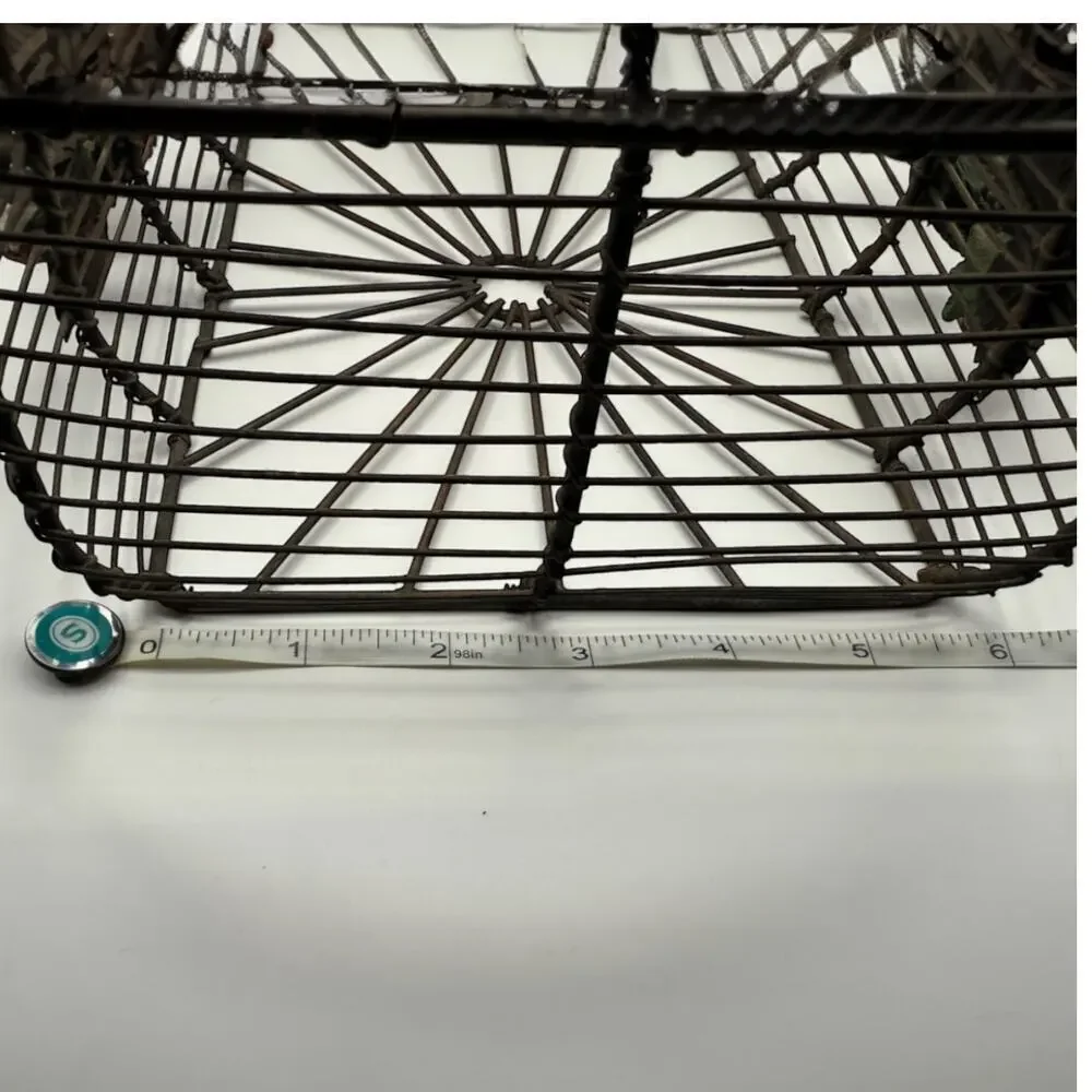 Metal Wire Basket Fruit Handle Berries Strawberry Farmhouse Cottage Core